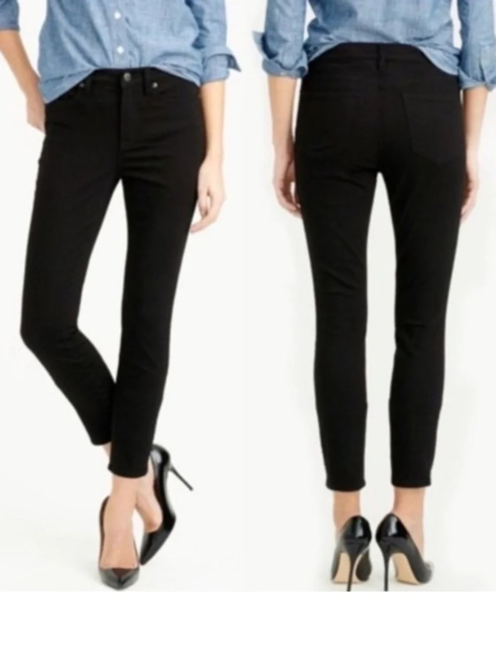 J. Crew Black Cropped Slim Ankle Jeans Size 29